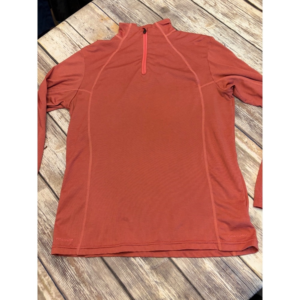 Columbia Titanium Quarter Zip Pullover Coral Orange Womens Medium Gorpcore